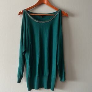 Womens Size 14/16 Green Lane Bryant Sweater Open on the arm 73% rayon 27% nylon